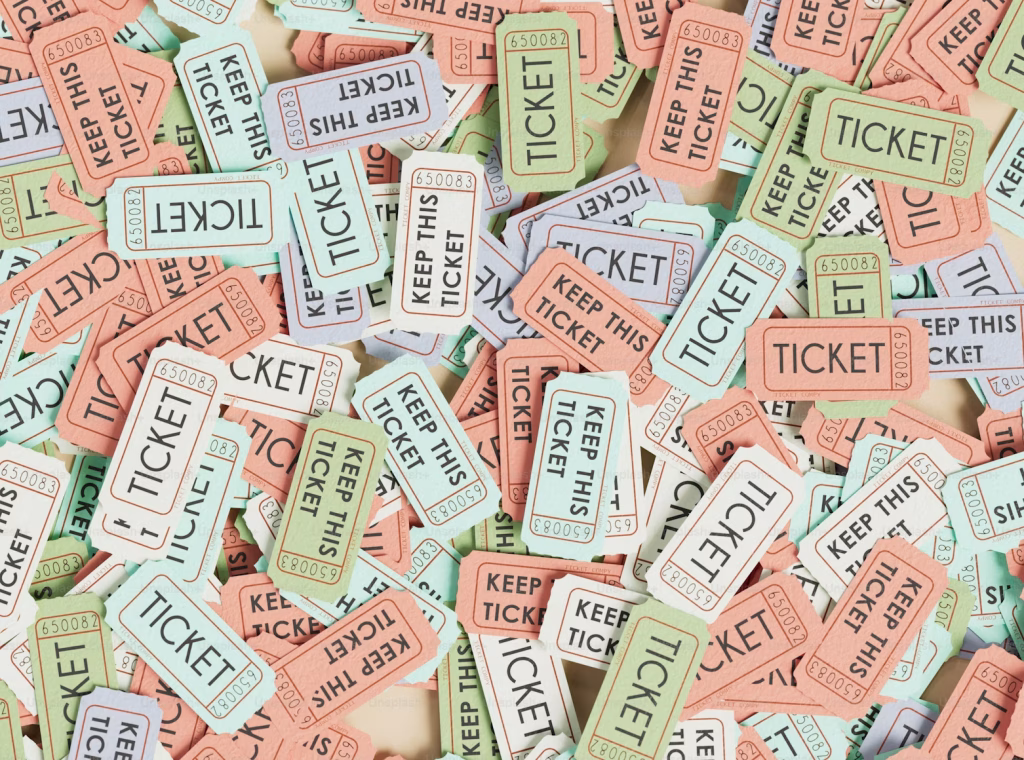 A pile of tickets